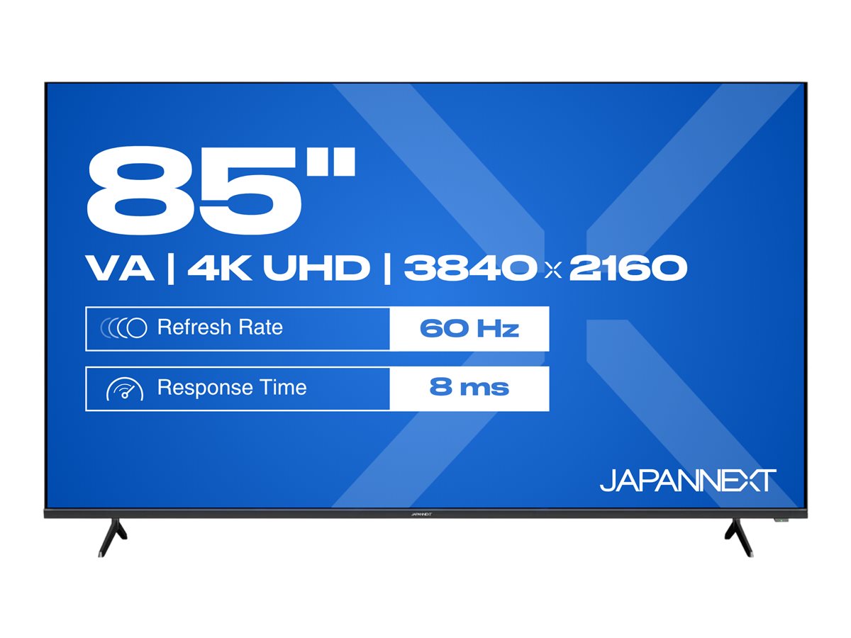 JAPANNEXT JN-VA850UHD60F - Ecran 85p 3840x2160 4K UHD 60Hz - VA - 350 cd/m2 - 5000:1 - HDR - HDMI x3 - télécommande - pieds