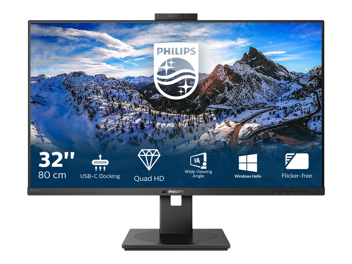 PHILIPS 326P1H/00 Moniteur 32p - 2560 x 1440 QHD 75 Hz - IPS - 350 cd/m2 - 4 ms - 2xHDMI DisplayPort USB-C - WEBCAM - HP