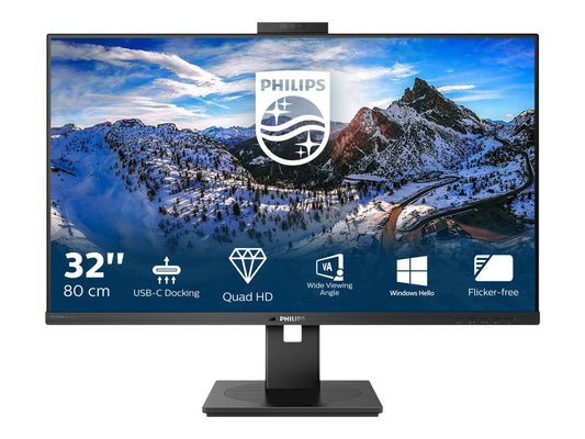 PHILIPS 326P1H/00 Moniteur 32p - 2560 x 1440 QHD 75 Hz - IPS - 350 cd/m2 - 4 ms - 2xHDMI DisplayPort USB-C - WEBCAM - HP