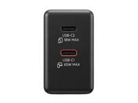 LENOVO Dual Power adapter GaN USB-C AC 100/240 V 65Watt output connectors: 2 black