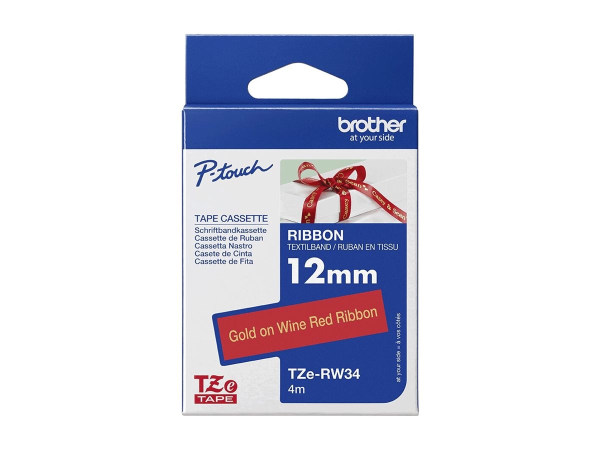 BROTHER Ruban tissus Or sur Bordeaux 12mm (4m)