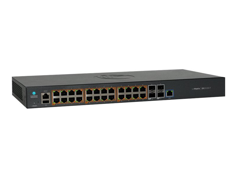 CAMBIUM cnMatrix EX2028-P Intelligent Ethernet PoE Switch 24 1G and 4 SFP+ fiber ports no power cord
