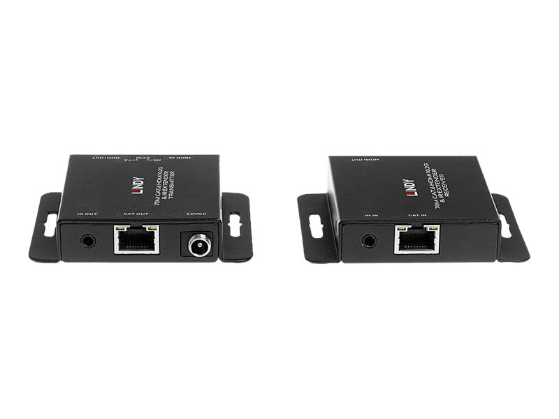 LINDY 70m Cat.6 HDMI 10.2G & IR Extender Amplify HDMI 10.2G & IR signals over 70m via Cat.6 cable