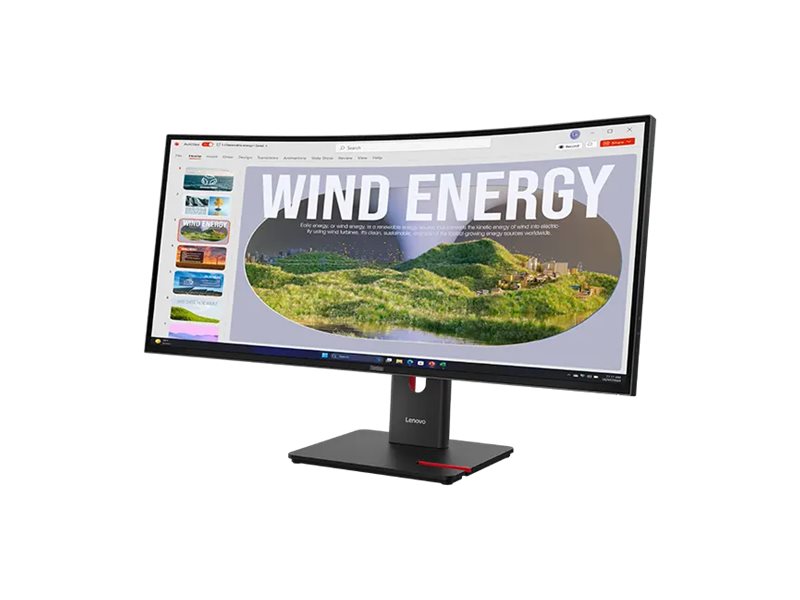 LENOVO ThinkVision T34WD-40 LED Écran curved 34p 3440x1440 UWQHD 120Hz VA 300cd/m2 3000:1 HDR10 4ms HDMI DisplayPort USB-C 3y