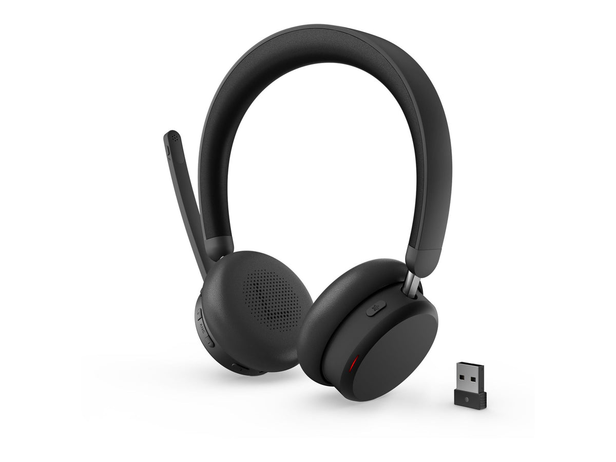 LENOVO 6550 Headset on-ear Bluetooth wireless active noise cancelling USB-C black Certified for Microsoft Teams