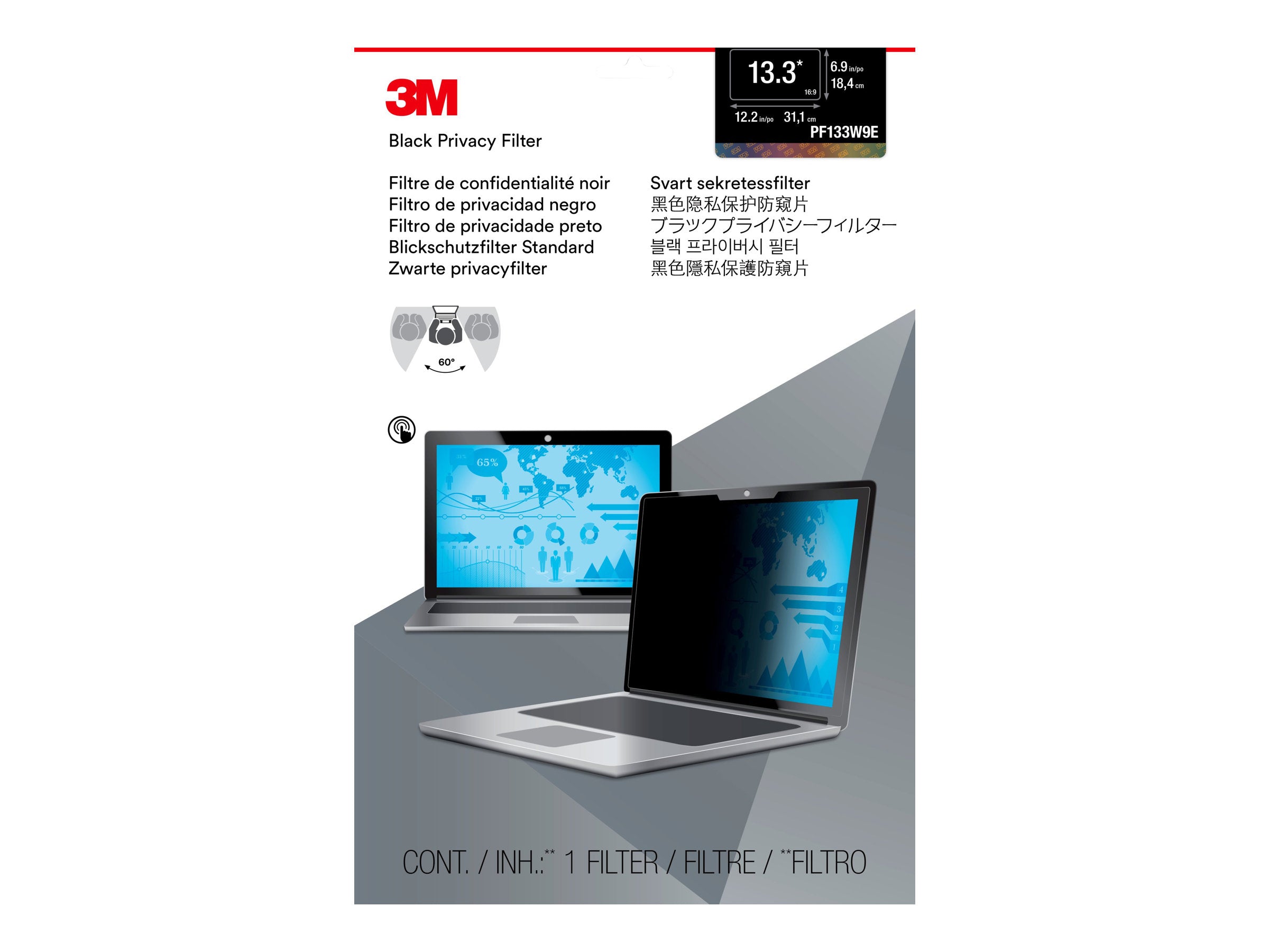 3M privacy filter PF133W9E for Edge-to-Edge 13.3inch Widescreen Laptop