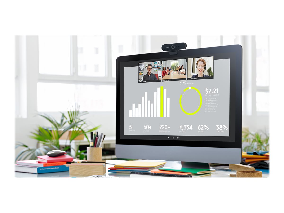LOGITECH BRIO 4K Ultra HD webcam Webcam colour 4096 x 2160 audio USB