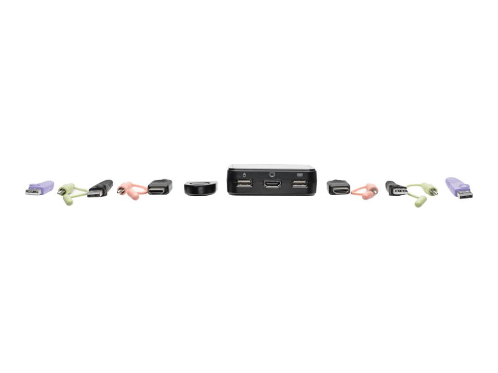 EATON TRIPPLITE 2-Port USB/HD Cable KVM Switch with Audio/Video Cables and USB Peripheral Sharing KVM audio USB switch 2xKVM USB