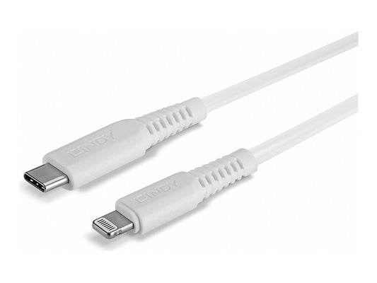 LINDY 0.5m USB Type C to Lightning Cable USB Type C Male to Lightning Male