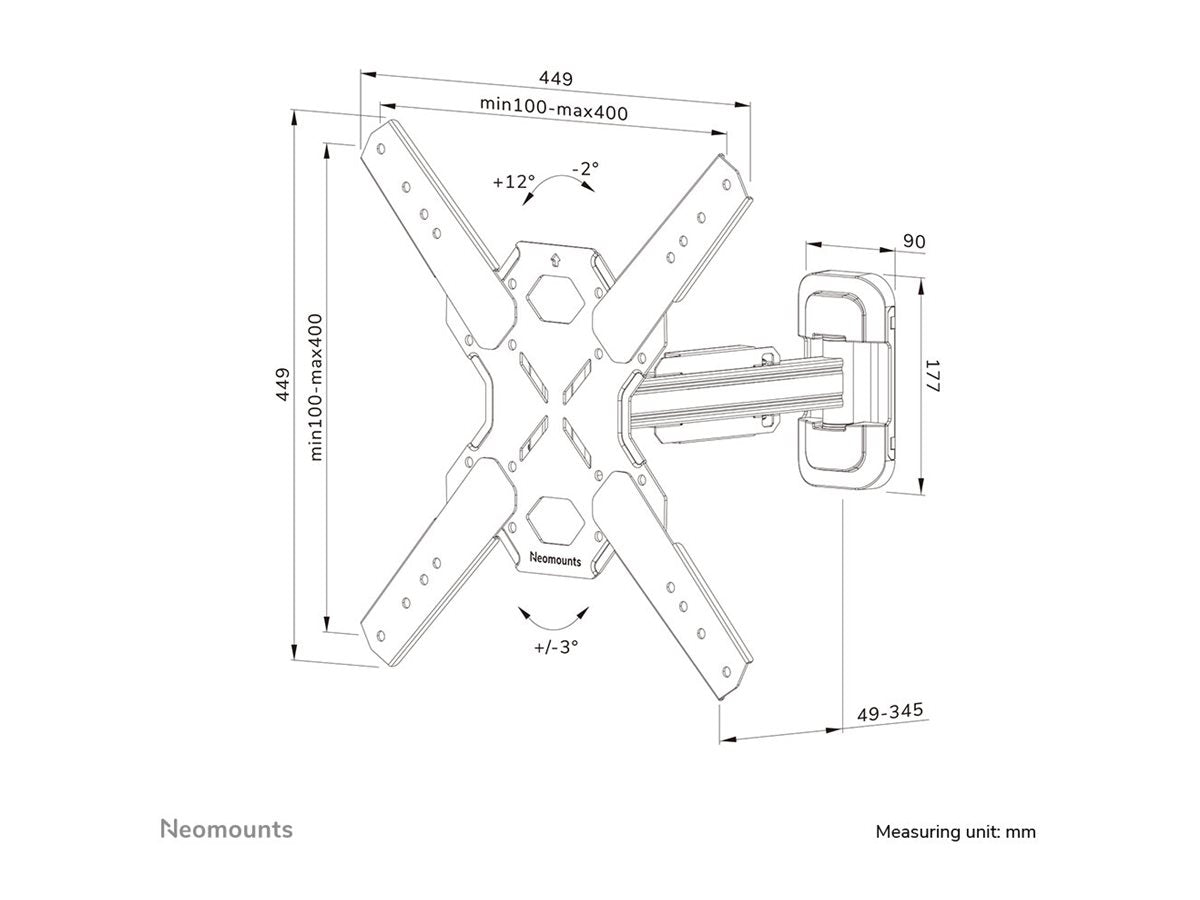 NEOMOUNTS WL40S-840BL14 Support pour Ã©cran mural 32-65p - orientable - installation rapide