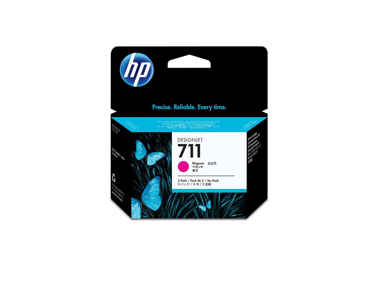 HP 711 original Ink cartridge CZ135A magenta standard capacity 3-pack