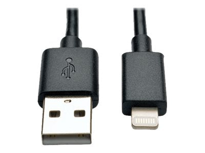 EATON TRIPPLITE USB-A to Lightning Sync/Charge Cable MFi Certified - Black M/M USB 2.0 10 in. 0.3m