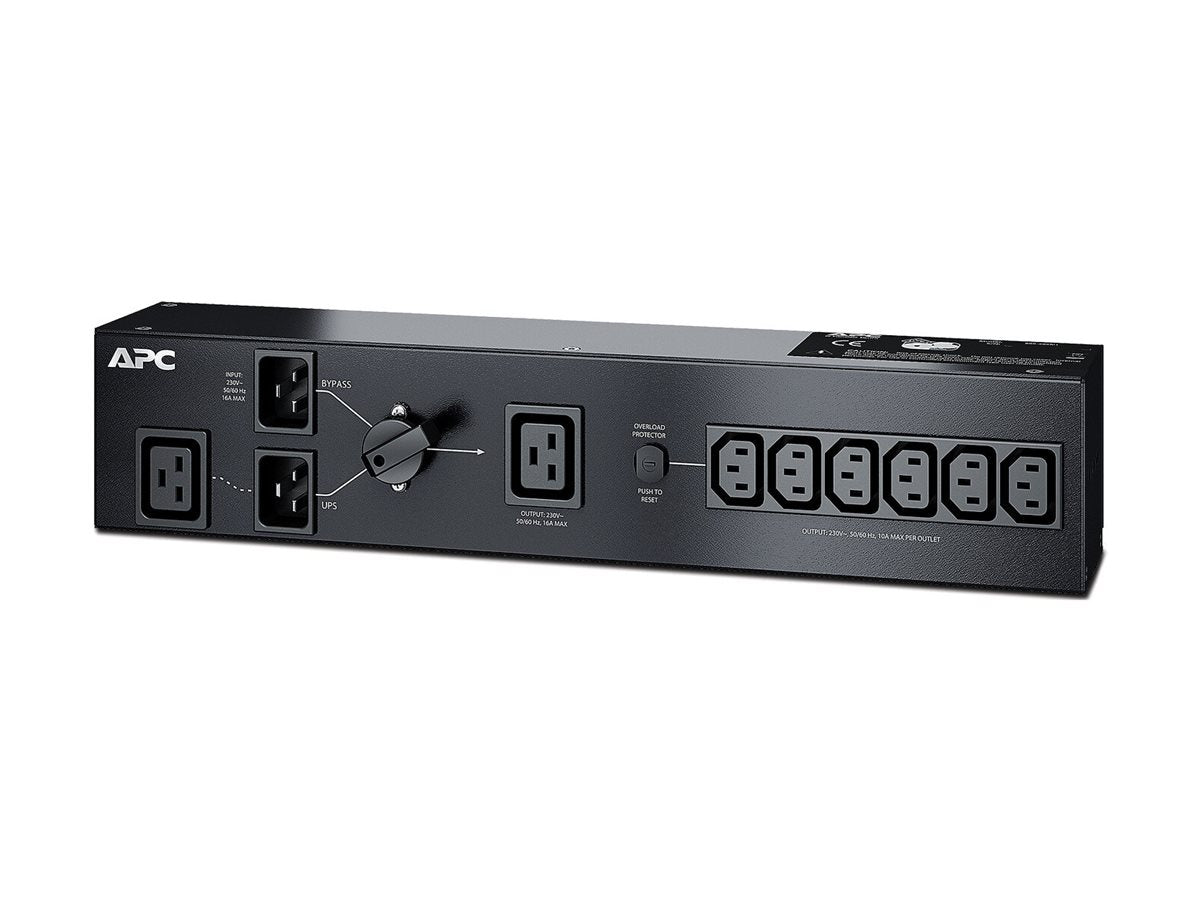 APC Service Bypass Panel Rack AC 230V 3000VA input IEC 60320 C20 output connectors 8 2U Black