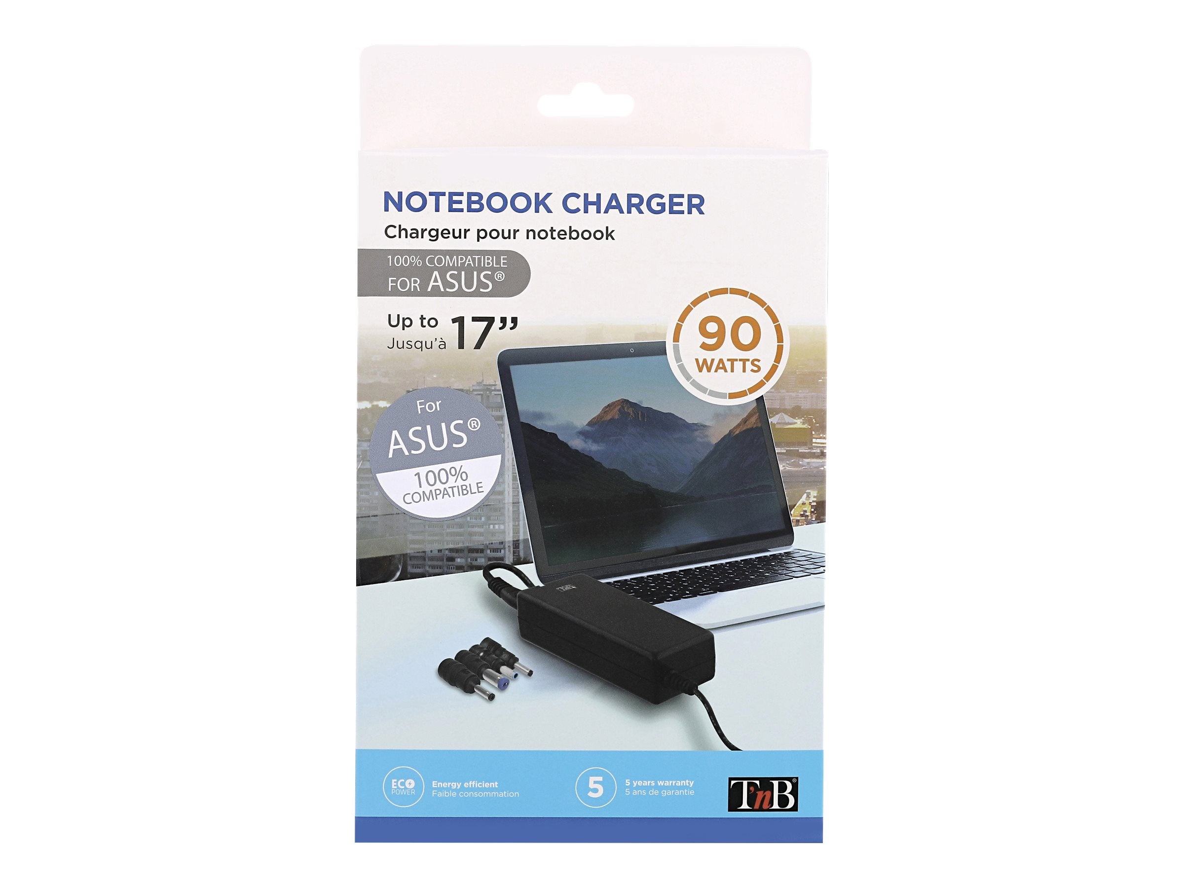 TNB Universal Power Supply For Notebooks Up To 17p Compatible With Most 19V Powered Notebooks 90W Max 9 Adapters