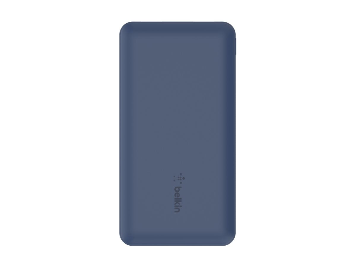 BELKIN Batterie externe 3 ports 10K avec câble USB-A vers USB-C bleu