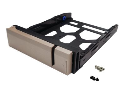 QNAP Gold HDD Tray v1 for 3.5p and 2.5p drives without key lock black plastic with 6 x screws for 2.5p HDD tooless