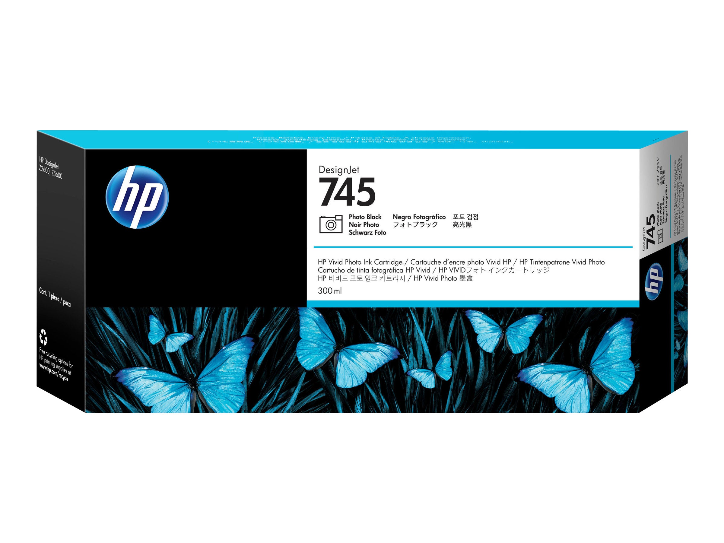 HP 745 original Ink cartridge F9K04A Photo Black 300 ml