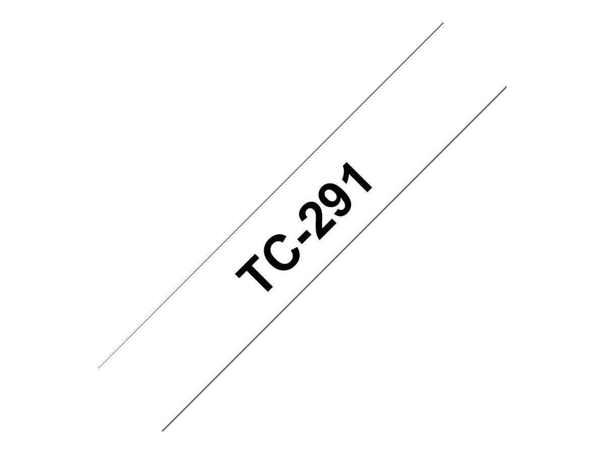 BROTHER P-TOUCH TC-291 noir sur blanc 9mm