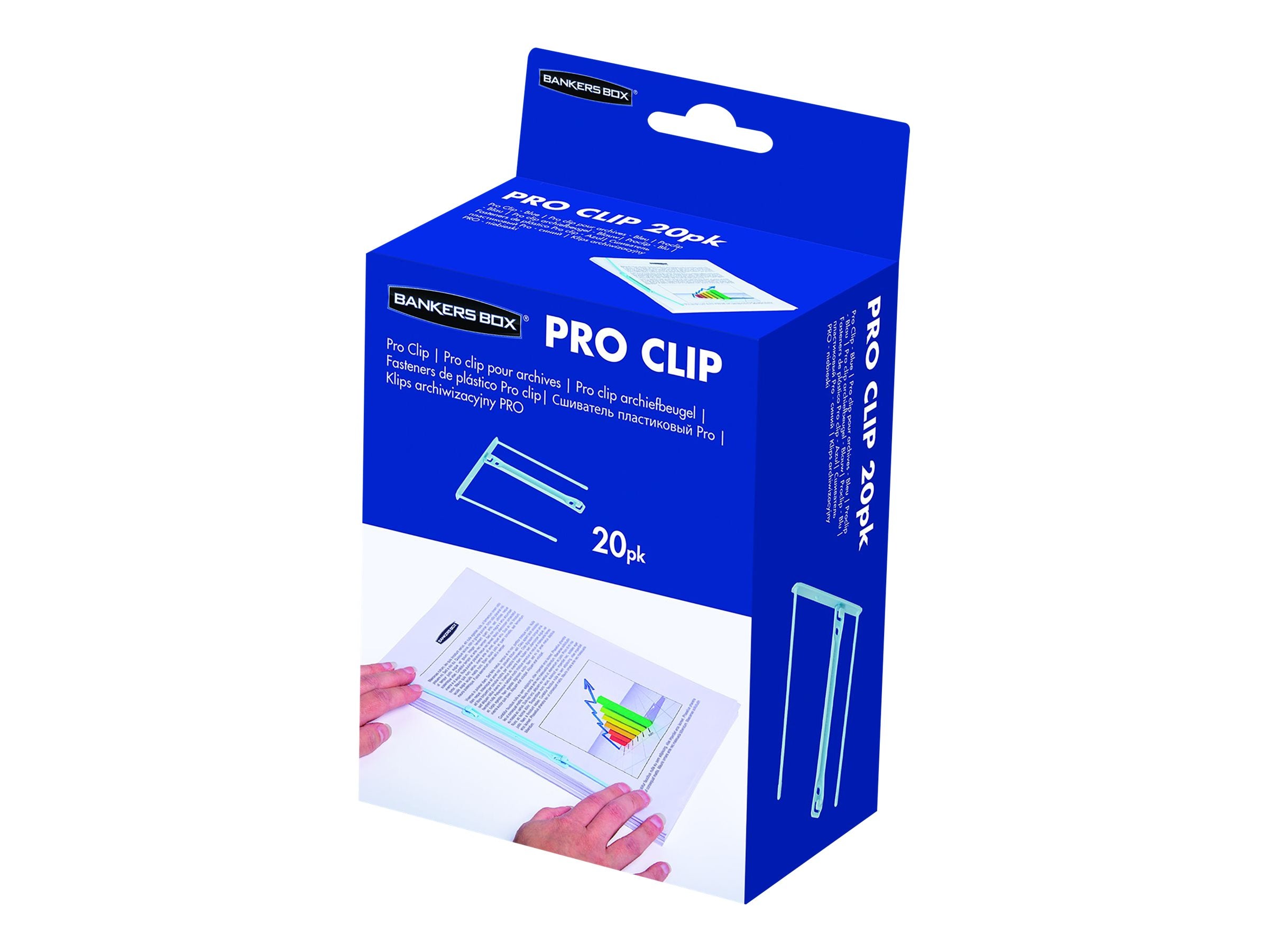 FELLOWES Biding Clip Sky Blue Pack Of 20