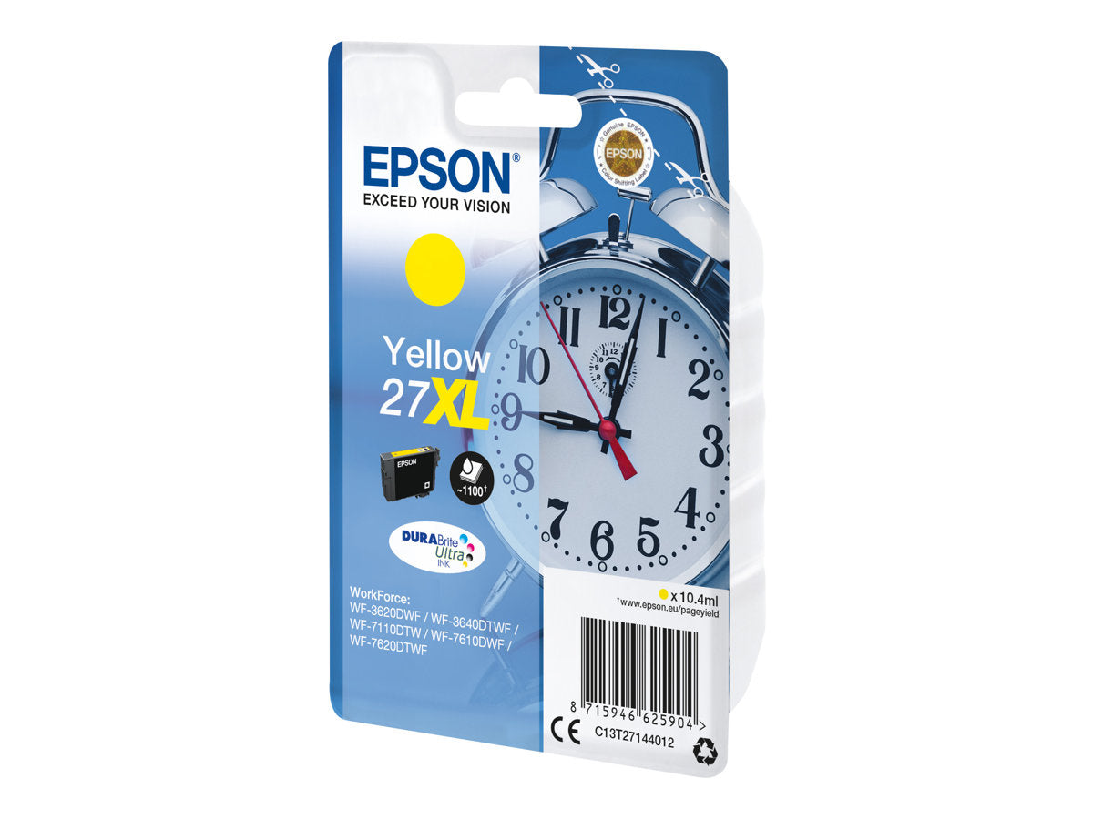 EPSON 1LB 27XL ink cartridge yellow high capacity 10.4ml 1.100 pages 1-pack RF-AM blister - DURABrite ultra ink w/s