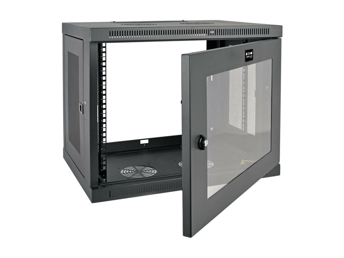 EATON TRIPPLITE 9U Wall Mount Rack Enclosure Server Cabinet w/ Acrylic Glass Front Door Rack cabinet wall mountable Black 9U 19