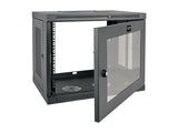 EATON TRIPPLITE SmartRack 9U Low-Profile Switch-Depth Wall-Mount Mini Rack Enclosure Clear Acrylic Window