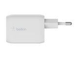 BELKIN BOOST CHARGE 65w USB-C GaN PD PPS Dual Wall Charger White