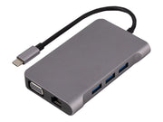 URBAN FACTORY Hubee Plus USB-C Mobile Station RJ45 Gigabit HDMI 4K VGA HD 3xUSB-A 3.1 of 10gbps 100Watts