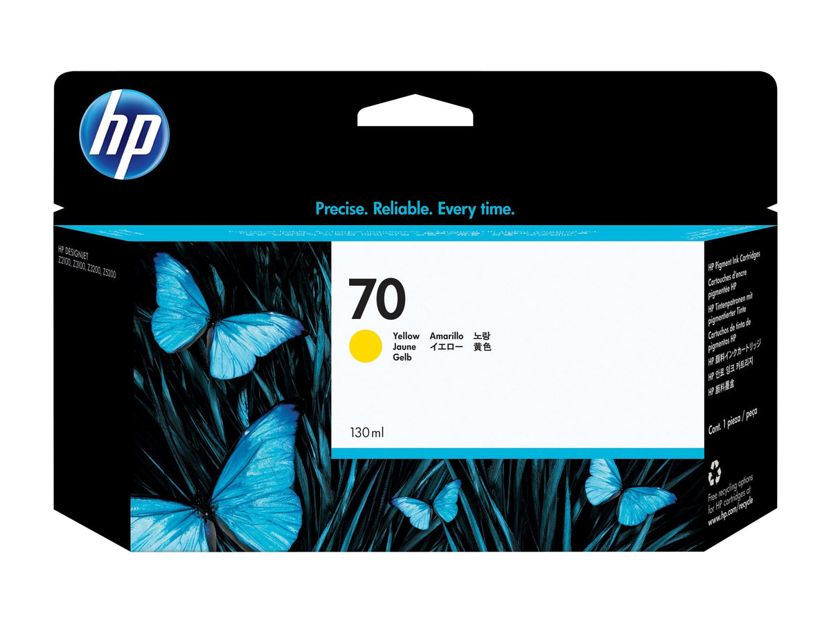 HP 70 original Ink cartridge C9454A yellow standard capacity 130ml 1-pack with Vivera Ink cartridge