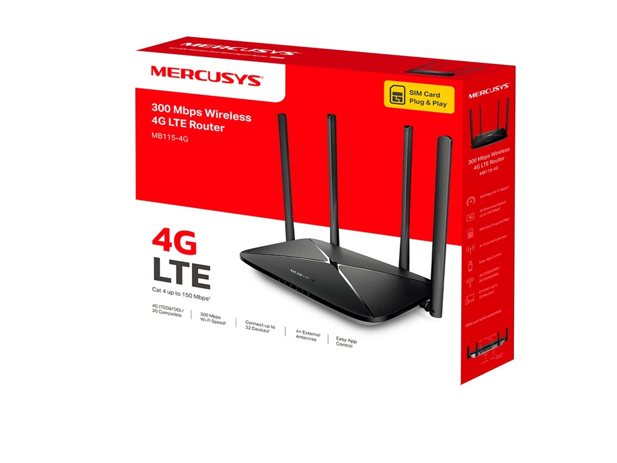 TP-LINK N300 Wi-Fi 4G LTE Router Build-In 150Mbps 4G LTE Modem