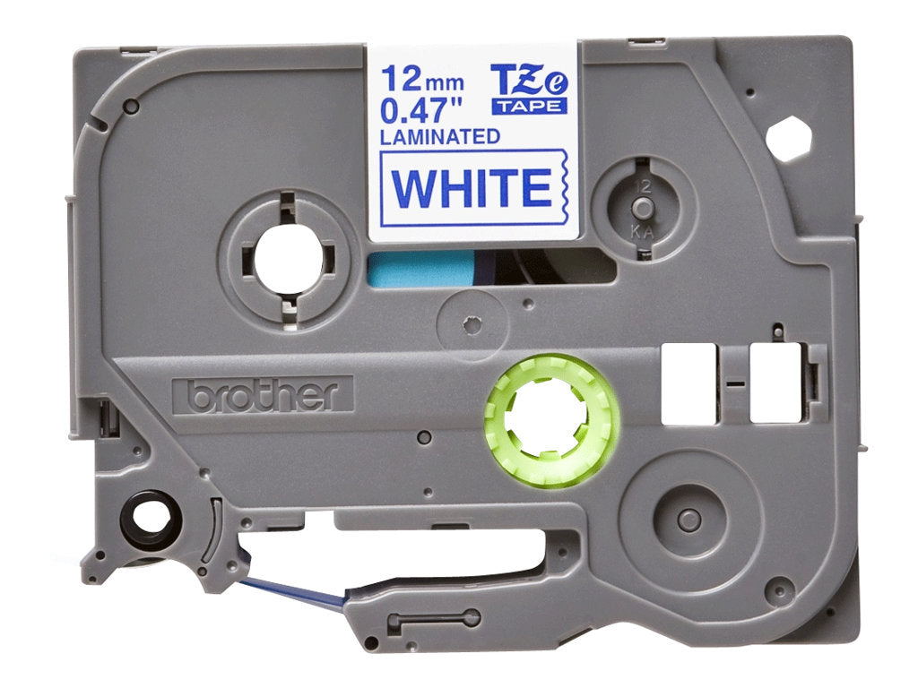 Tape/12mm blue on white f P-Touch TZE