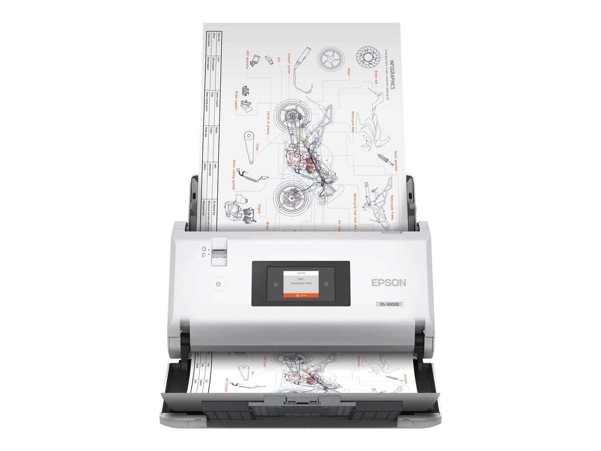 EPSON WorkForce DS-30000 Document scanner Contact Image Sensor CIS Duplex A3 600x600dpi 70ppm ADF 120sheets 30000scans/d USB 3.0