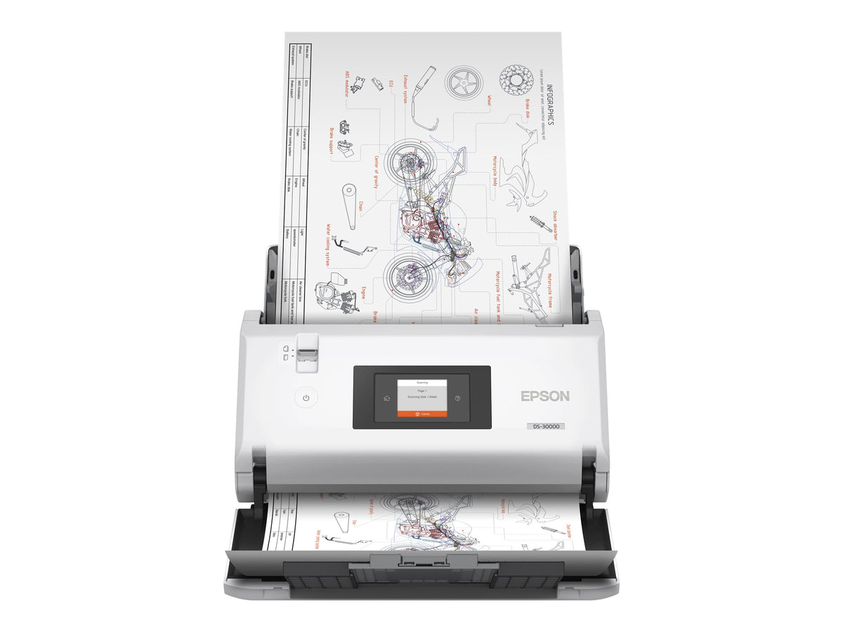 EPSON WorkForce DS-30000 Document scanner Contact Image Sensor CIS Duplex A3 600x600dpi 70ppm ADF 120sheets 30000scans/d USB 3.0