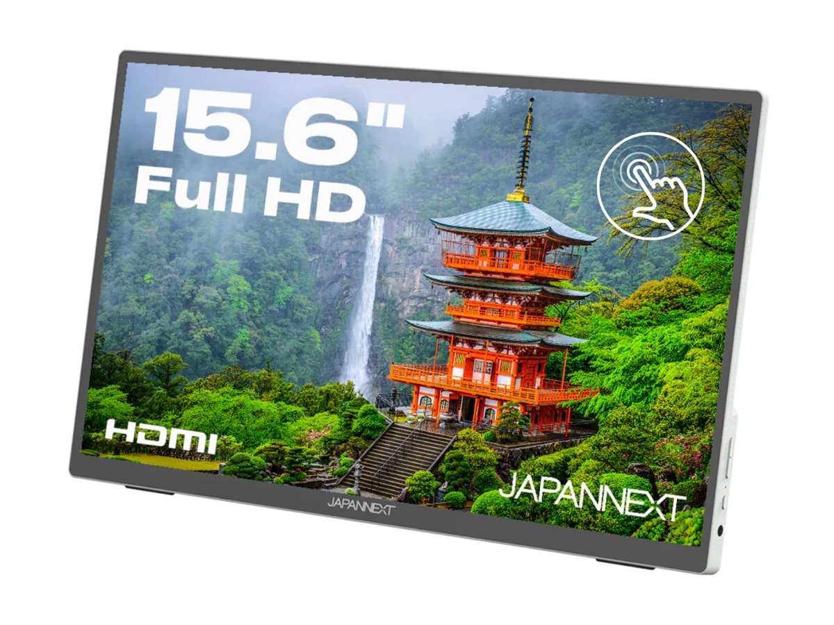 JAPANNEXT - Écran LCD Tactile Portable - 15.6p - 1920x1080 FHD - 60 Hz - ADS-IPS - 16 ms - Inclinable - Garantie 3 ans