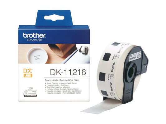 BROTHER P-TOUCH DK-11218 die-cut round label 24x24mm 1000 labels