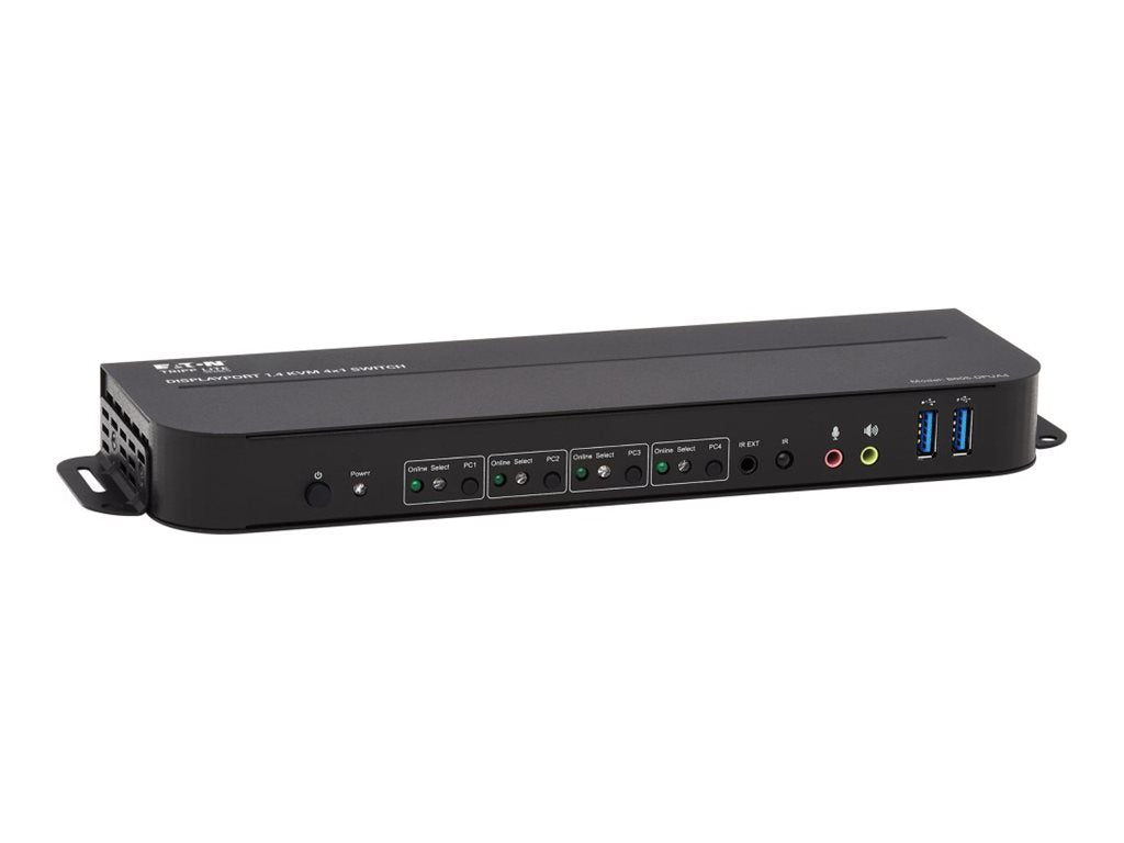 EATON TRIPPLITE Commutateur KVM 4 ports DisplayPort/USB 4K 60 Hz HDR HDCP 2.2 IR DP 1.4 partage USB