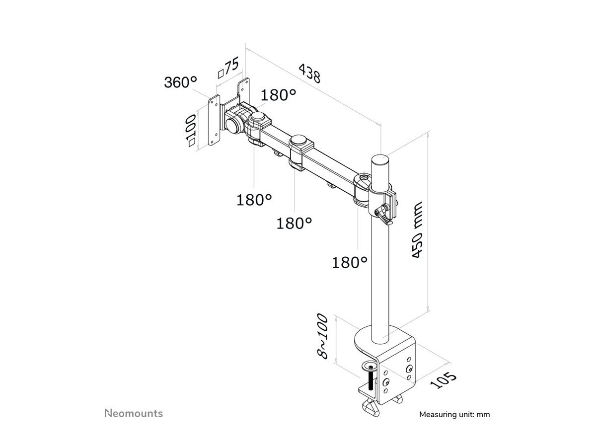 NEOMOUNTS FPMA-D960 Support décran à fixer 10-30p