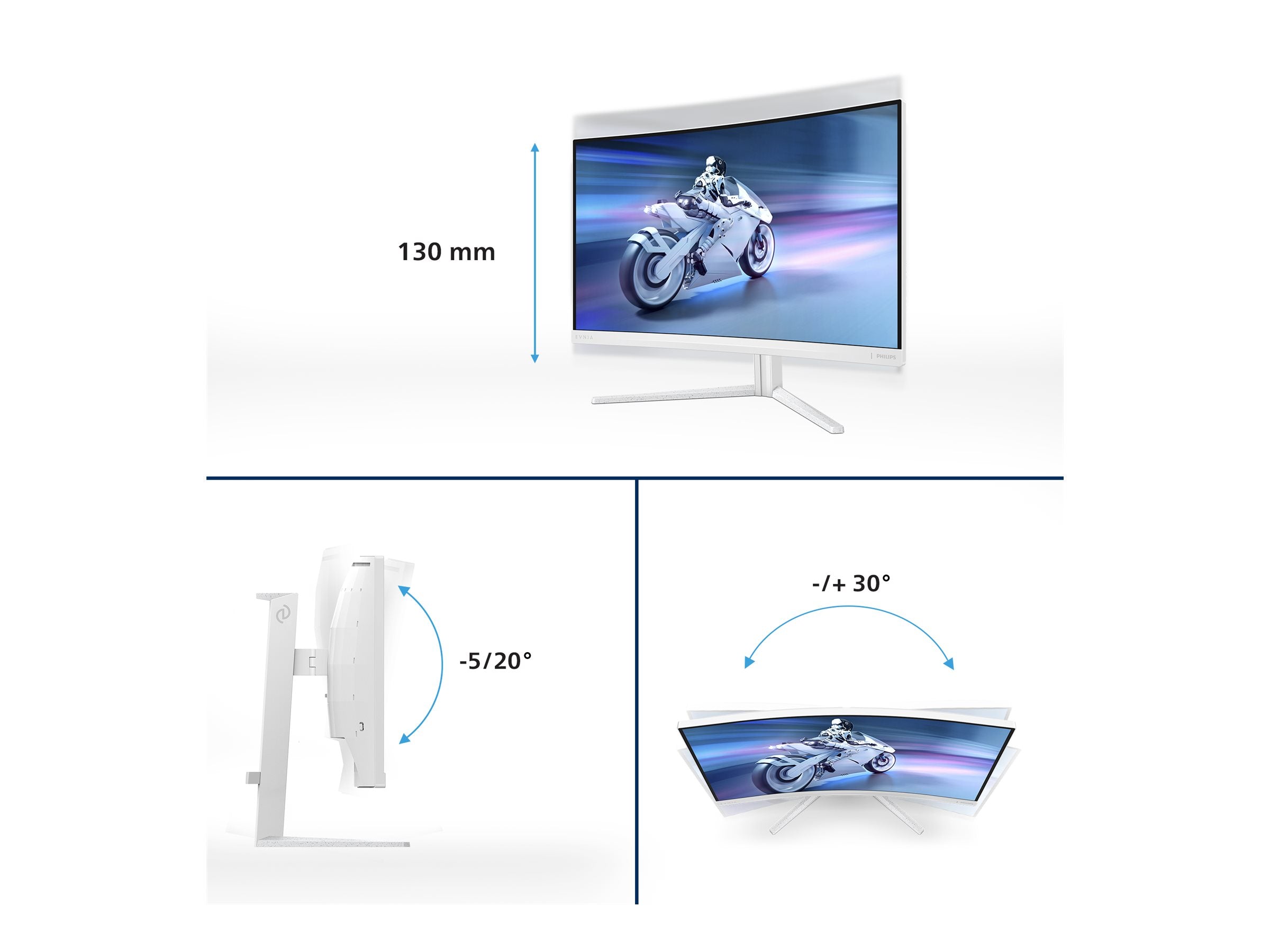 PHILIPS 27M2C5501/00 27p Curved Gaming Monitor 2560x1440 180Hz 1ms 2xHDMI DP white