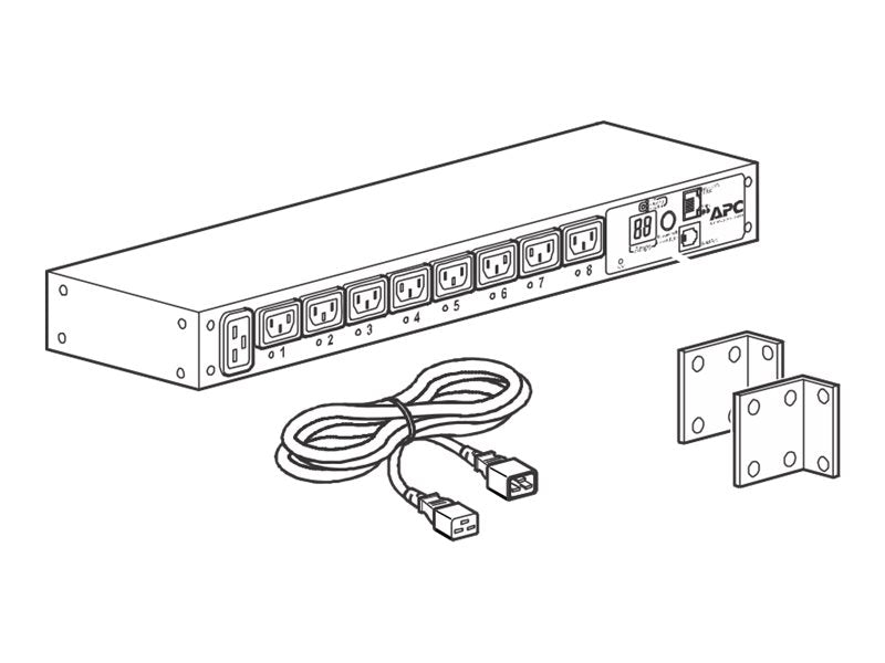 APC Switched Rack PDU Rack AC 208-230V Ethernet RS-232 input IEC 60320 C20 oc 8 power IEC 60320 C13 1U 2.49m cord