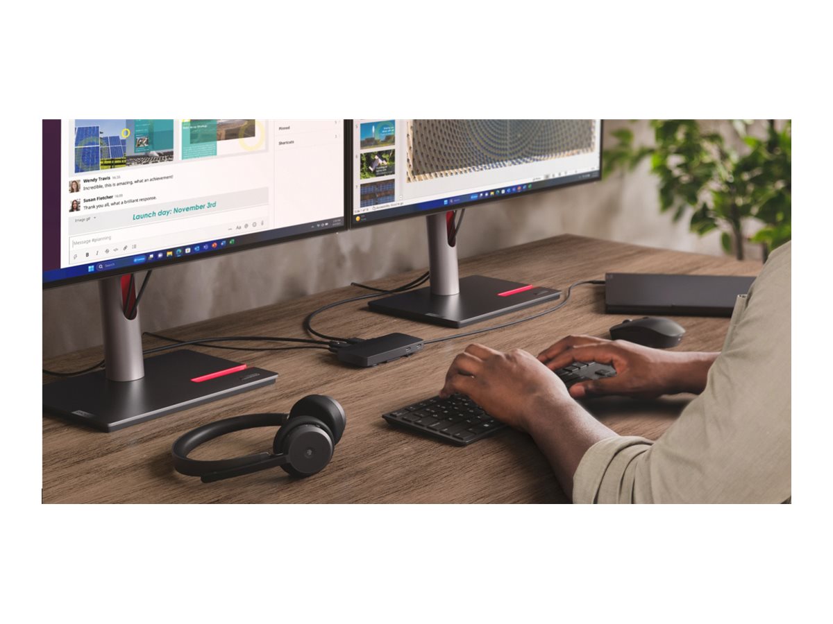 LENOVO - Station daccueil - USB-C - HDMI, DP - 1GbE - 100 Watt - ThinkRed
