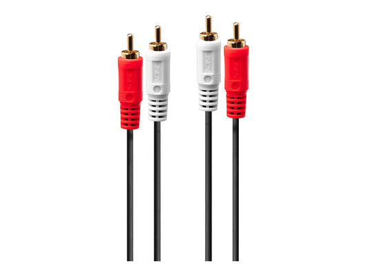 LINDY Audio Cable 2xPhono Stereo 2xRCA Jack Male to Male Gold Plated 1m