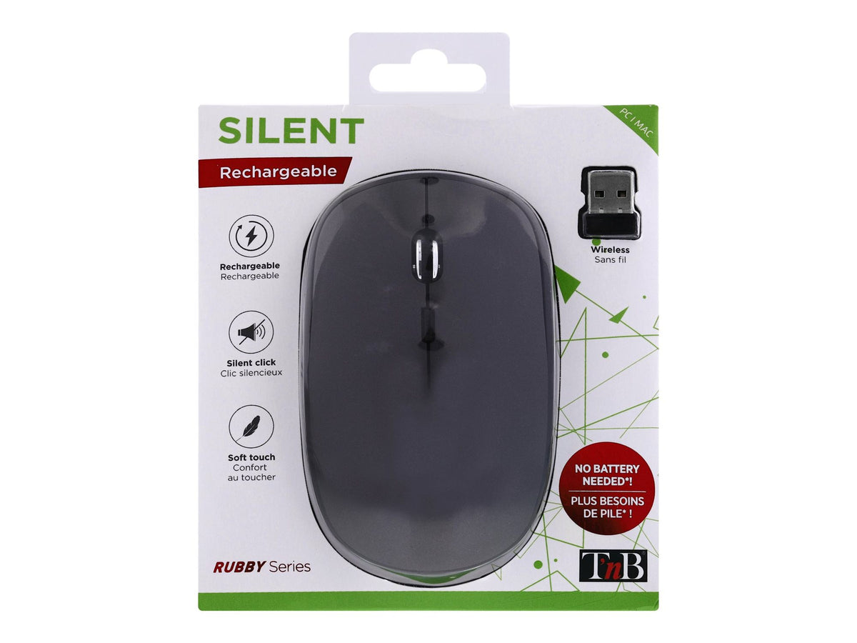 TNB RUBBY Series Wireless Rechargeable Mouse Compact And Modern Design Comfortable Grip Automatic Sleep System On/Off Button