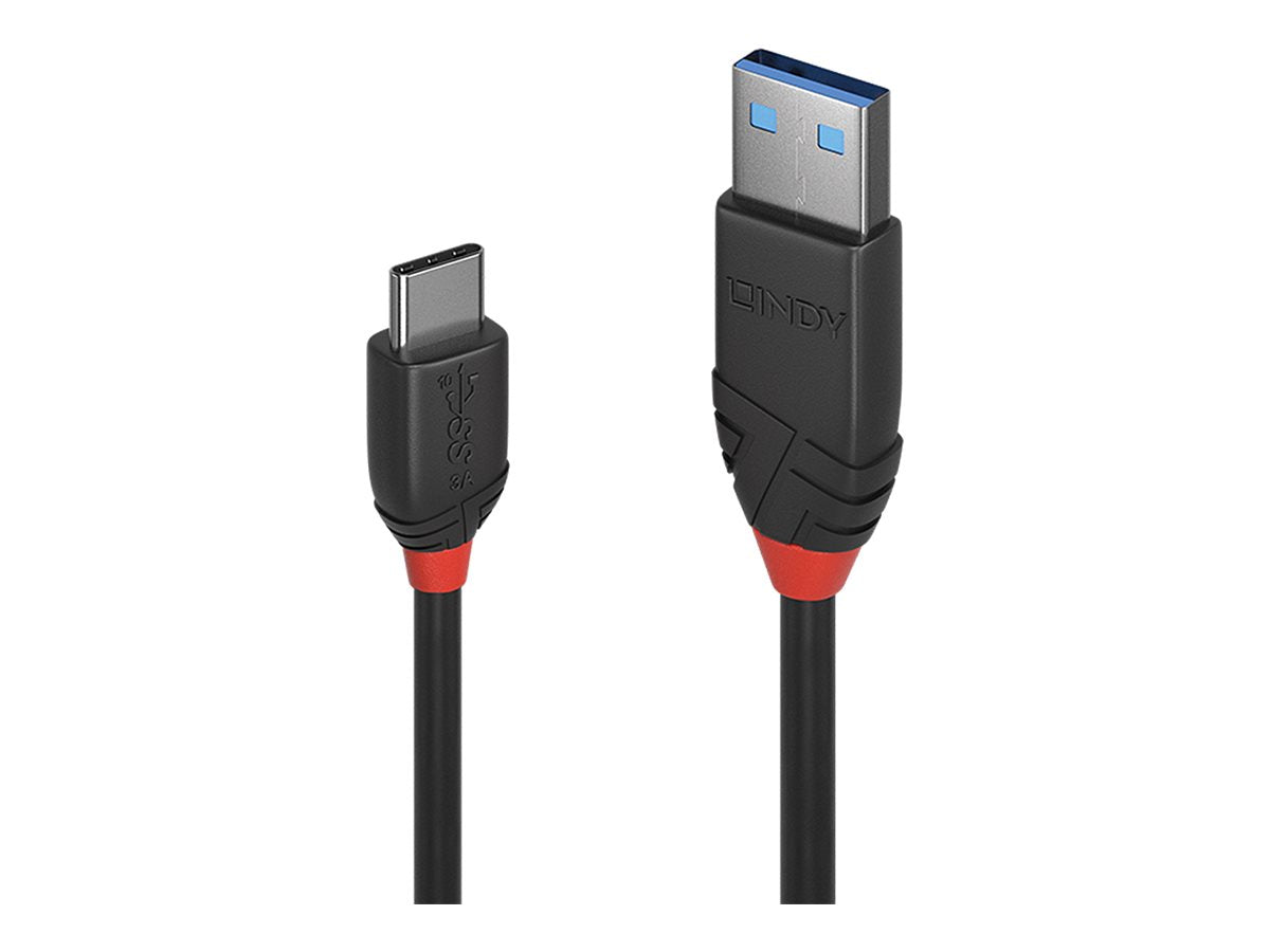 LINDY 1.5m USB 3.1 Type A to C Cable 3A Black Line