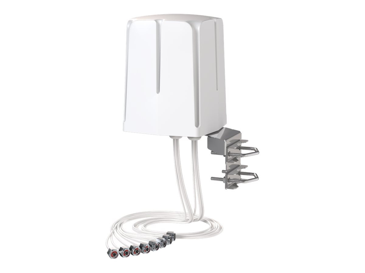 QUWIRELESS Tri-Band 2.4/5/7 GHz WiFi 6E/7 8x8 MIMO Omnidirectional N-Male Wall/Mast Antenna