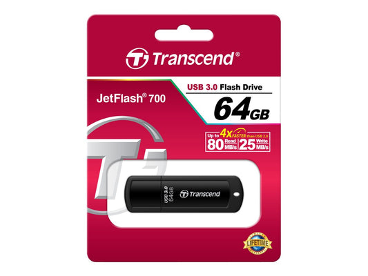 TRANSCEND 64Go Clé USB USB3.1 Gen1 - Classique - Noir
