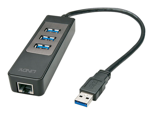 LINDY USB 3.1 Hub/Gigabit Ethernet Adapter up to zu 5Gbitps