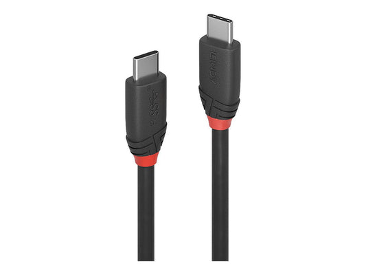 LINDY 0.5m USB 3.1 Type C Cable 3A Black Line