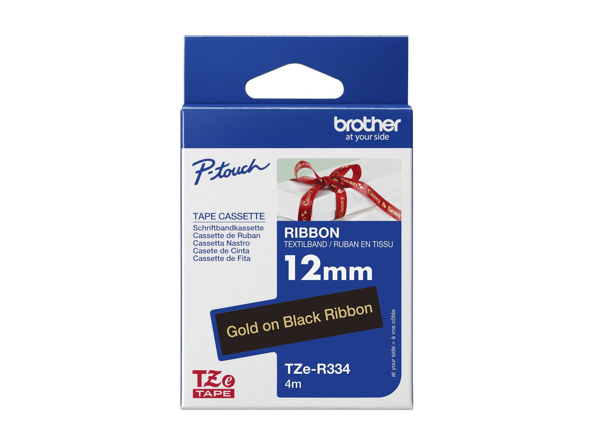 BROTHER P-Touch 12mm black/gold ribbon tape