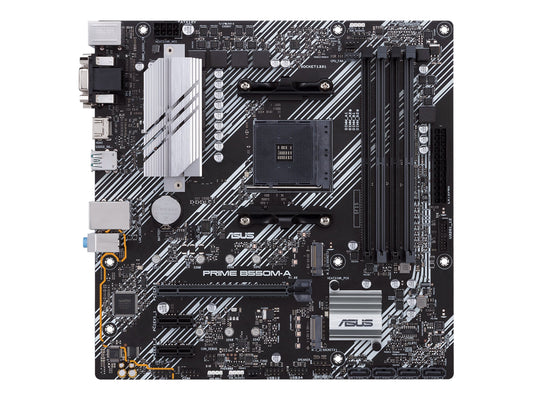 ASUS PRIME B550M-A mATX MB dual M.2 PCIe 4.0 1Gb Ethernet HDMI/D-Sub/DVI SATA 6Gbps USB3.2 Gen 2 Type-A
