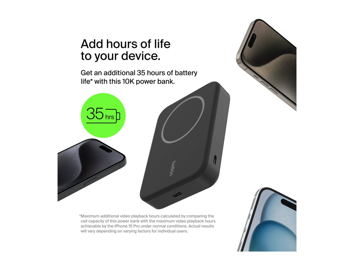 BELKIN 10k Qi2 MagSafe Compatible Powerbank with kickstand